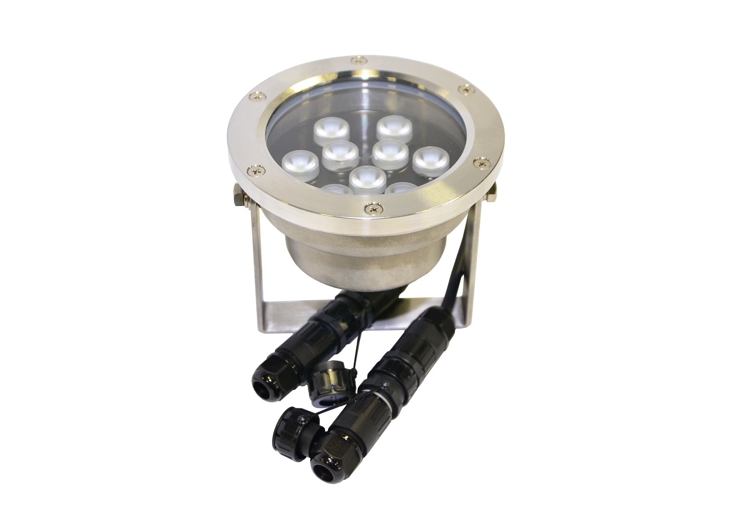 Подводный светодиодный прожектор (LED) 9 диодов, 45°, 12V.DC, RGB