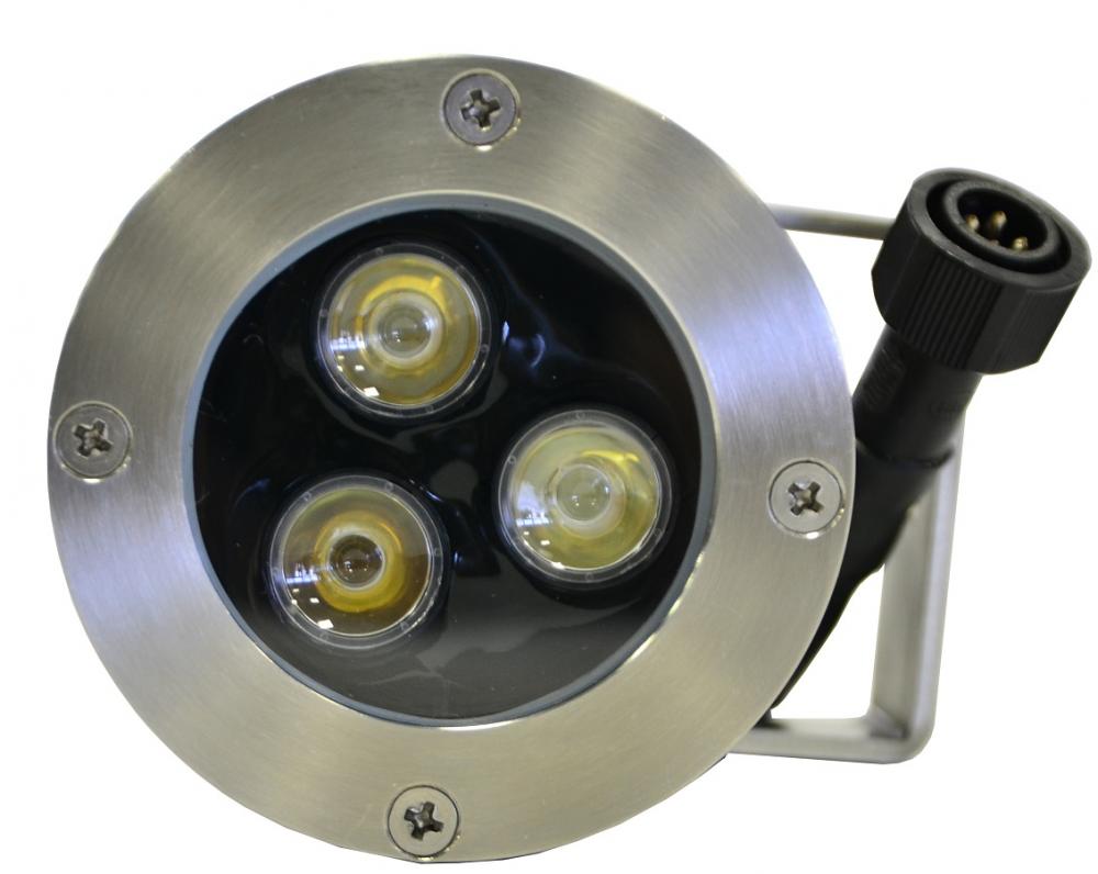 Подводный светодиодный прожектор (LED) 3 диода, 25°, 12V.DC, холодный белый